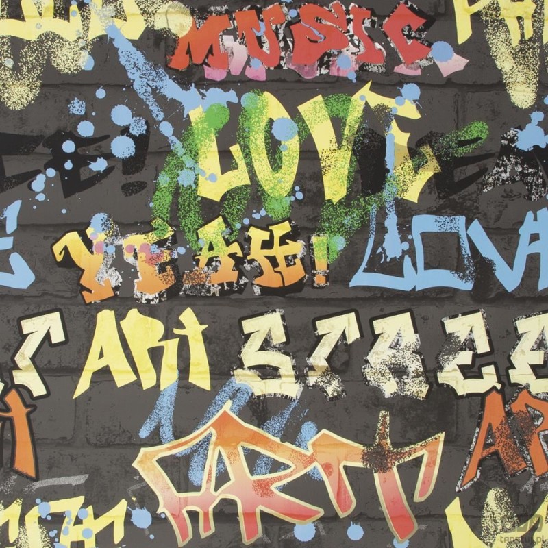 Tapeta papierowa z motywem graffiti w amerykańskim stylu