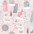 Tapeta papierowa z motywem zdjęć, ilustracji i rozmaitych zawieszek
