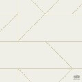 Biała tapeta w złote linie wzór geometryczny