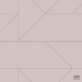 Różowa tapeta w złote linie wzór geometryczny