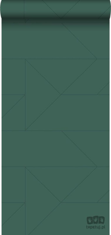 Tapeta w linie wzór geometryczny morska zieleń