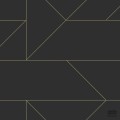 Czarna tapeta w złoty wzór geometryczny