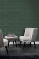 Zielona tapeta w srebrny wzór geometryczny