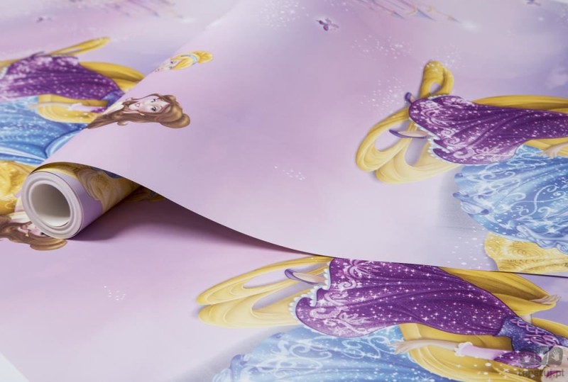 Tapeta papierowa z księżniczkami disneya