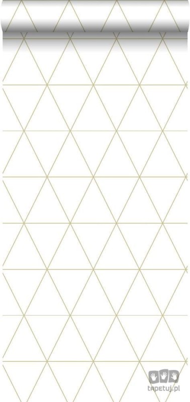 Biała tapeta z linearnym złotym geometrycznym wzorem