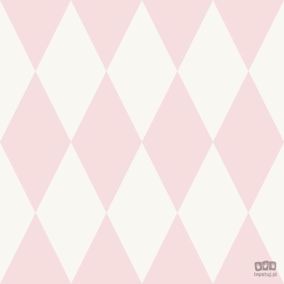Kremowo-różowa tapeta w geometryczne wzory