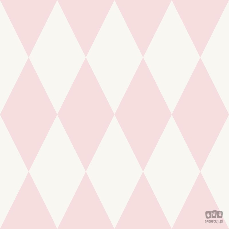 Kremowo-różowa tapeta w geometryczne wzory