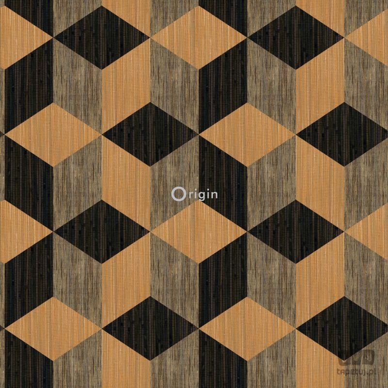 Tapeta na flizelinie w geometryczny wzór bryły z efektem 3D