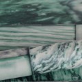 Tapeta na flizelinie w zielone płytki marmurowe z efektem 3D