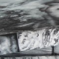 Tapeta na flizelinie w szare płytki marmurowe z efektem 3D