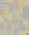Szaro-żółta tapeta na flizelinie geometryczna imitacja paneli
