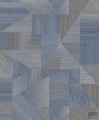 Szaro-niebieska tapeta na flizelinie geometryczna imitacja paneli
