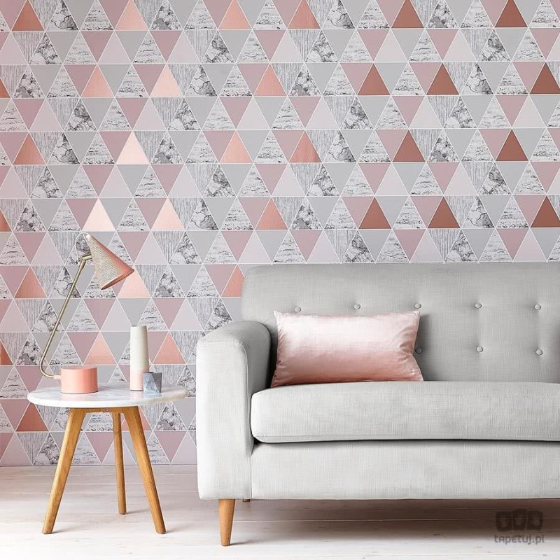 Tapeta na flizelinie w wzór geometryczny trójkąty