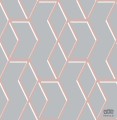 Szara tapeta w złoto-biały wzór geometryczny