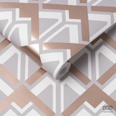 Błyszcząca tapeta art deco w romby