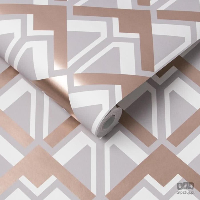 Błyszcząca tapeta art deco w romby