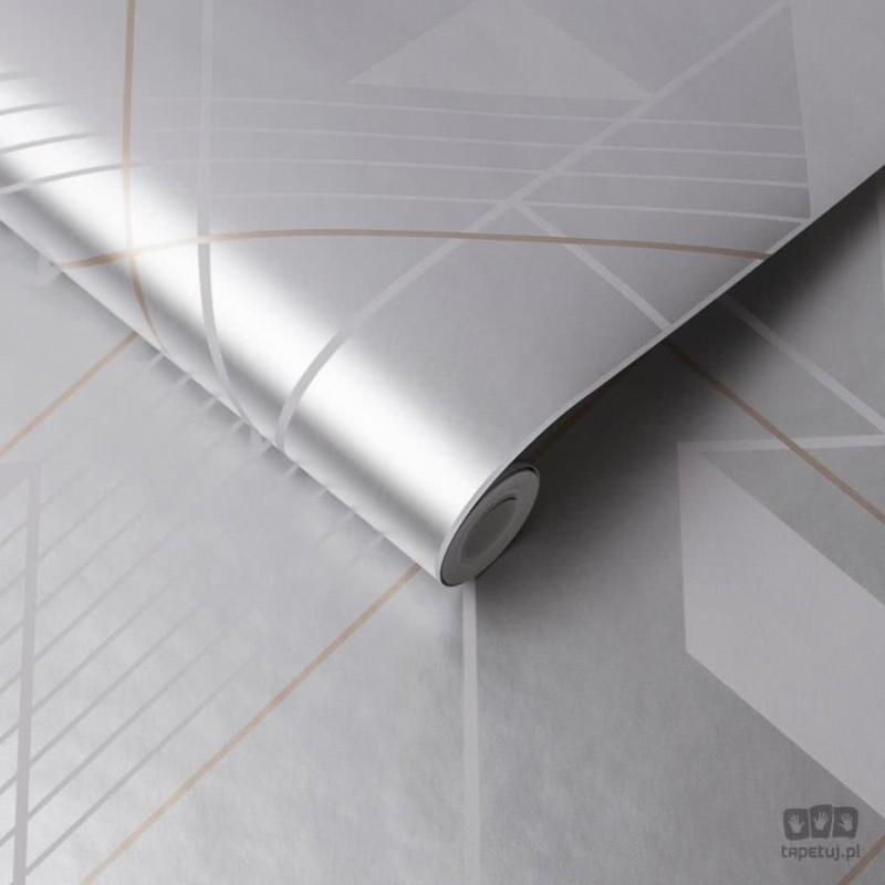 Metaliczna tapeta wzór geometryczny
