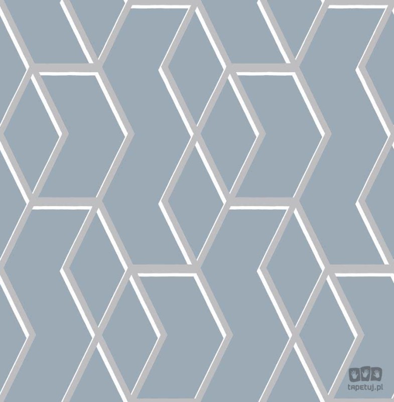 Niebieska tapeta w wzór geometryczny