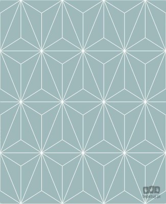 Miętowa tapeta w białe linie wzór geometryczny