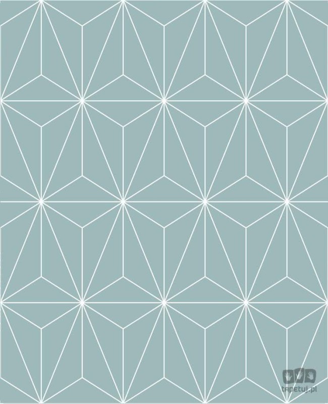 Miętowa tapeta w białe linie wzór geometryczny