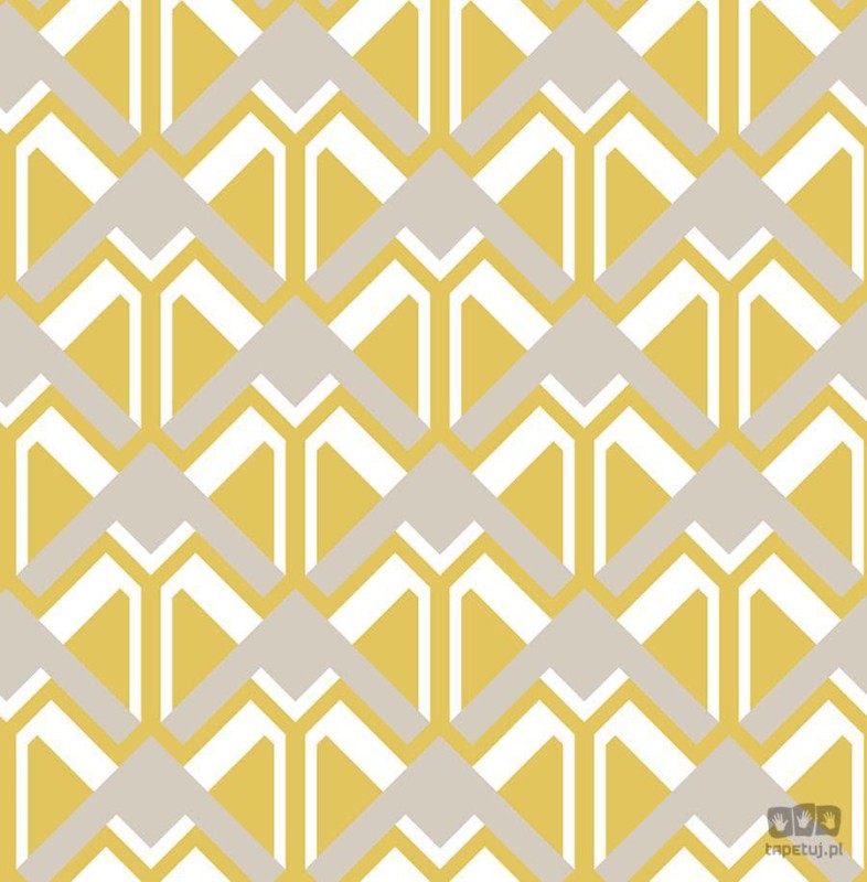 Żółta tapeta art deco w romby