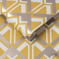 Żółta tapeta art deco w romby