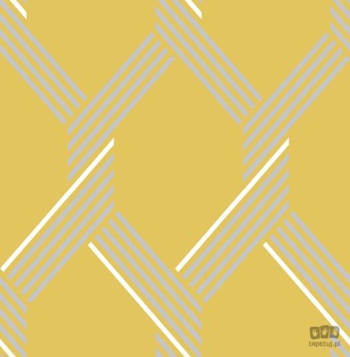 Żółto-musztardowa tapeta wzór geometryczny