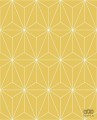Żółta tapeta w białe linie wzór geometryczny
