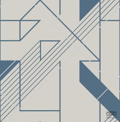 Złota tapeta w niebieski wzór geometryczny