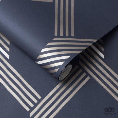 Granatowa tapeta wzór geometryczny