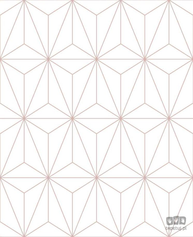 Biała tapeta w złote linie wzór geometryczny