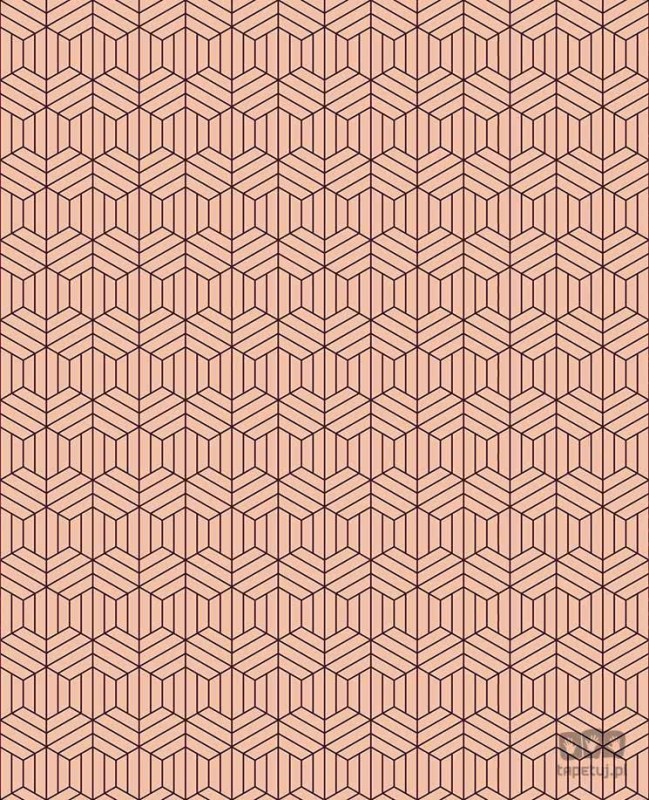 Złota tapeta w czarny wzór geometryczny