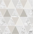 Szaro-beżowa tapeta w trójkąty marmur