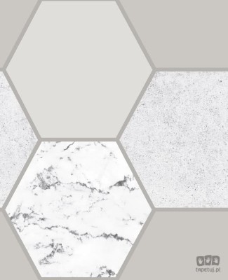 Tapeta wzór geometryczny marmur taupe