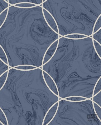 Granatowa tapeta wzór geometryczny marmur