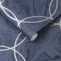 Granatowa tapeta wzór geometryczny marmur