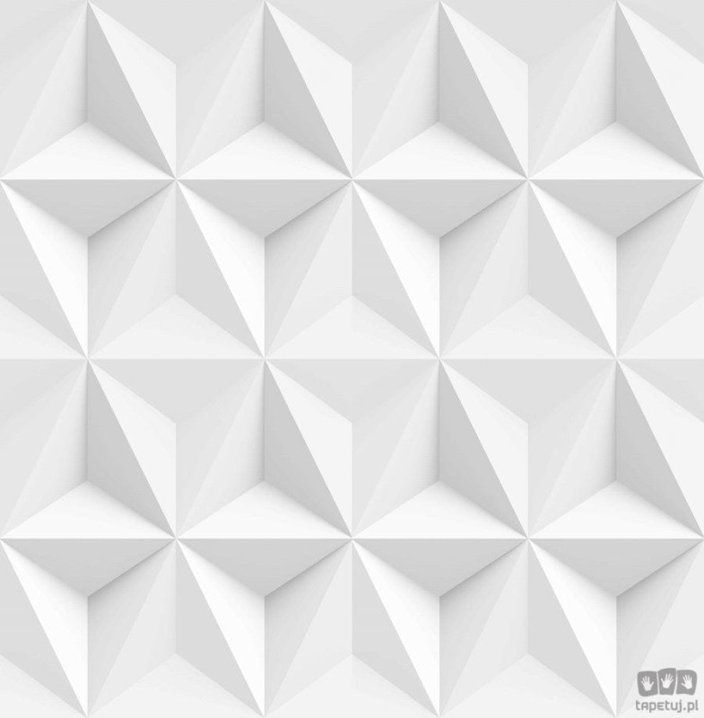 Tapeta w odcieniach bieli i szarości z motywem figur geometrycznych