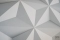 Tapeta w odcieniach bieli i szarości z motywem figur geometrycznych