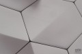 Matowa tapeta w odcieniach bieli z motywem geometrycznym i efektem 3D