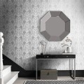 Srebrna tapeta na flizelinie wzór art deco