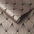 Błyszcząca tapeta na flizelinie w czarny wzór geometryczny art deco