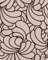 Różowo-złota tapeta na flizelinie w czarny wzór art deco liście