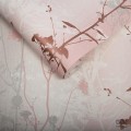Tapeta na flizelinie w pasy i polne kwiaty róż błyszcząca