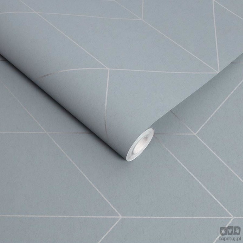 Niebieska tapeta z geometrycznym wzorem