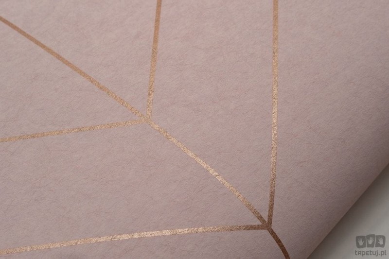Pudrowy róż tapeta z geometrycznym wzorem