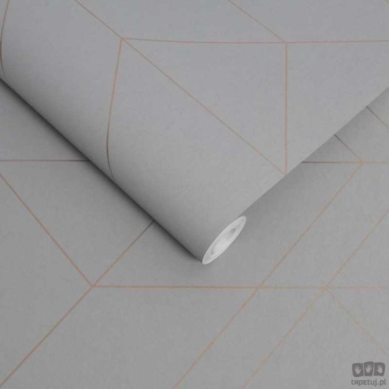 Szara tapeta z geometrycznym wzorem