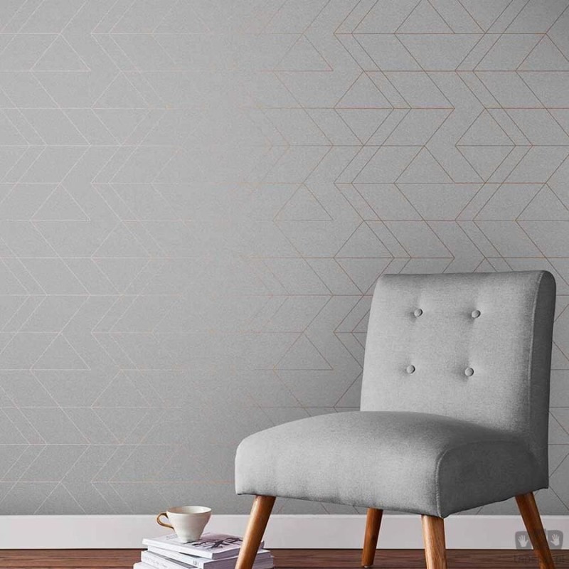 Szara tapeta z geometrycznym wzorem