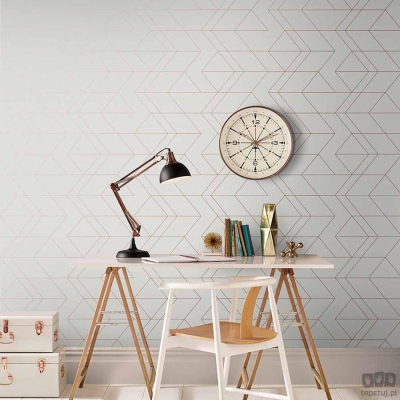 Szara tapeta z geometrycznym wzorem