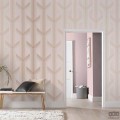 Różowa tapeta z geometrycznym motywem
