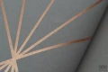 Szara tapeta z geometrycznym linearnym złotym akcentem